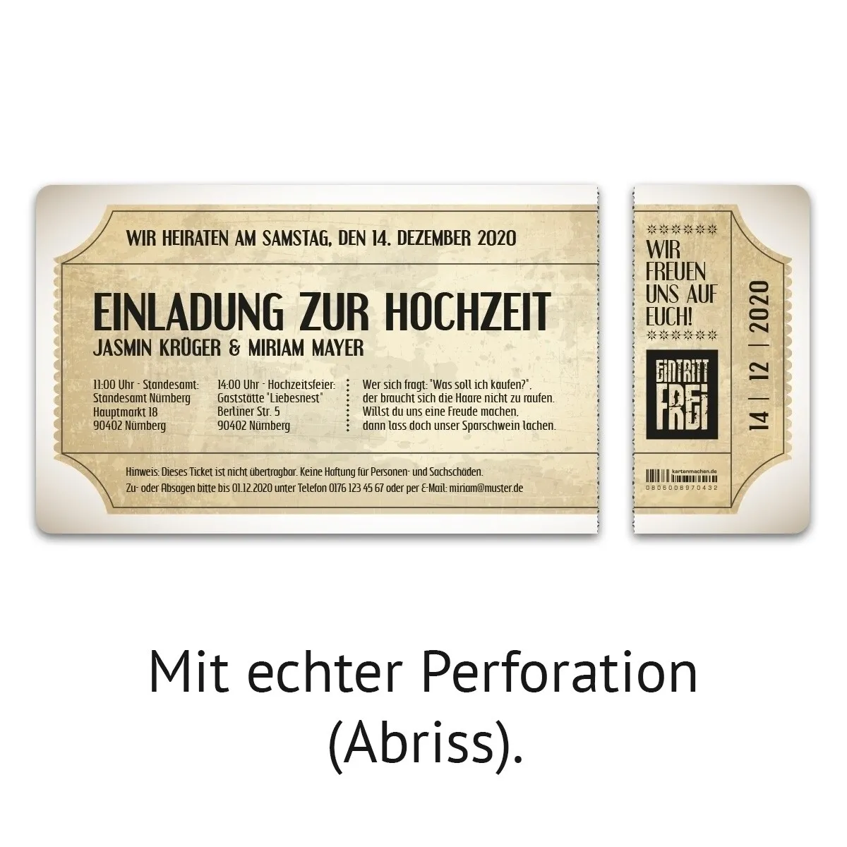 Hochzeitseinladung gleichgeschlechtliche Ehe für Lesben - Vintage Brautpaar