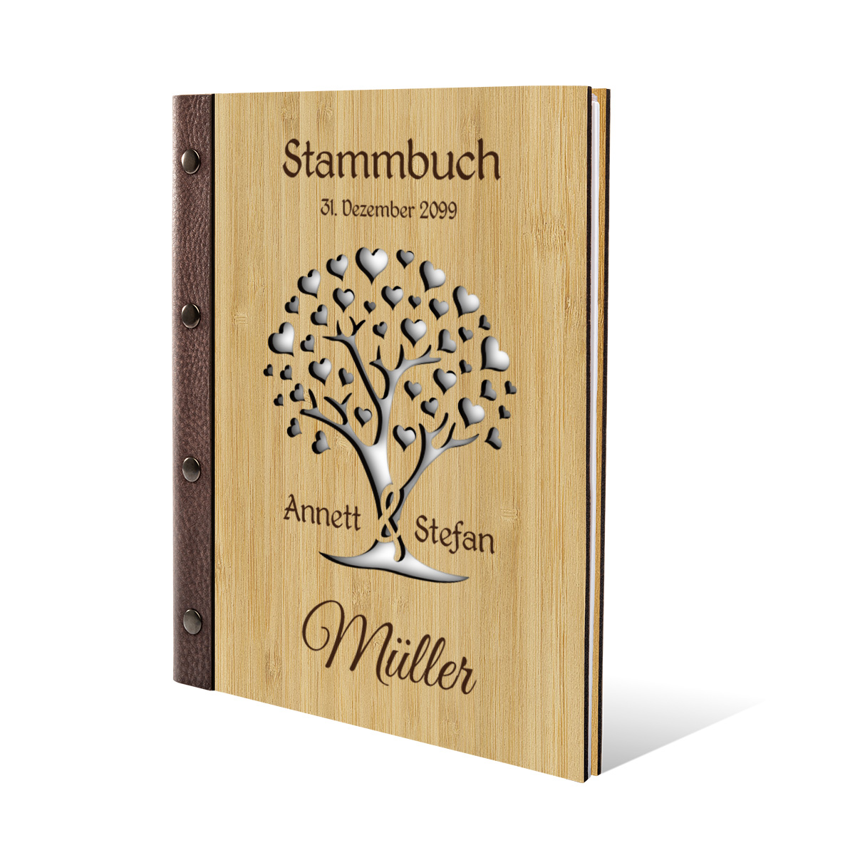 Personalisiertes Stammbuch Bambus Stammbuchformat - Herzbaum