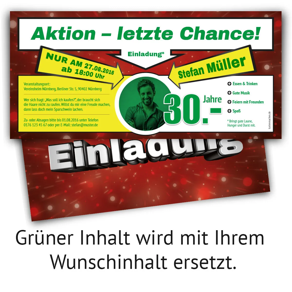 Einladungskarten als Prospekt Sonderangebot