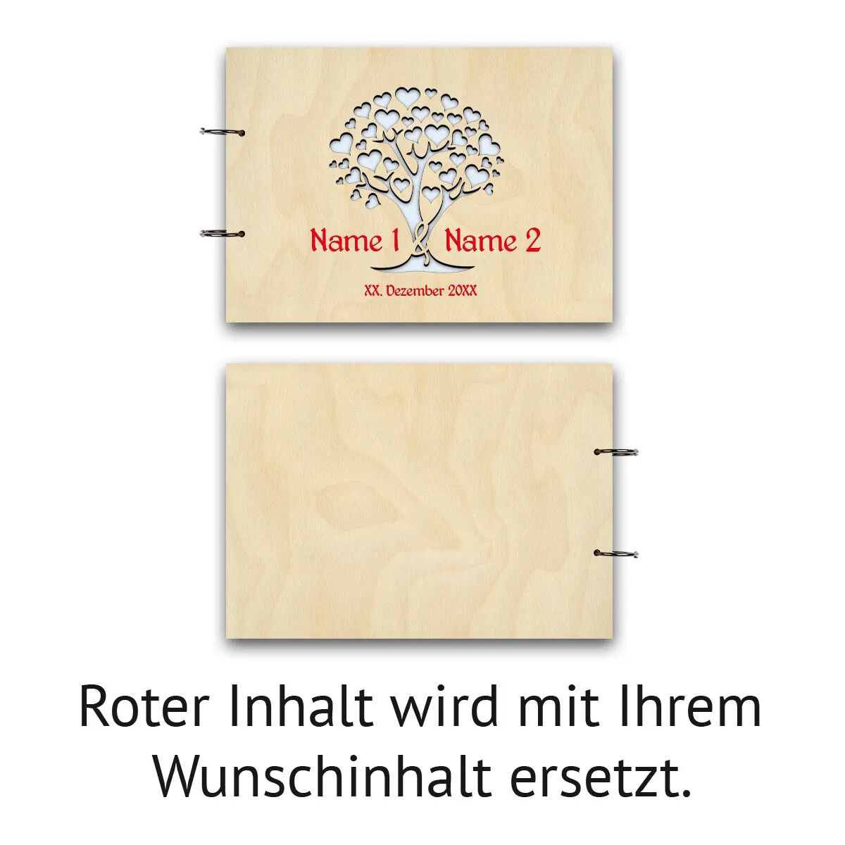 Personalisiertes Hochzeit Gästebuch A4 - Herzbaum