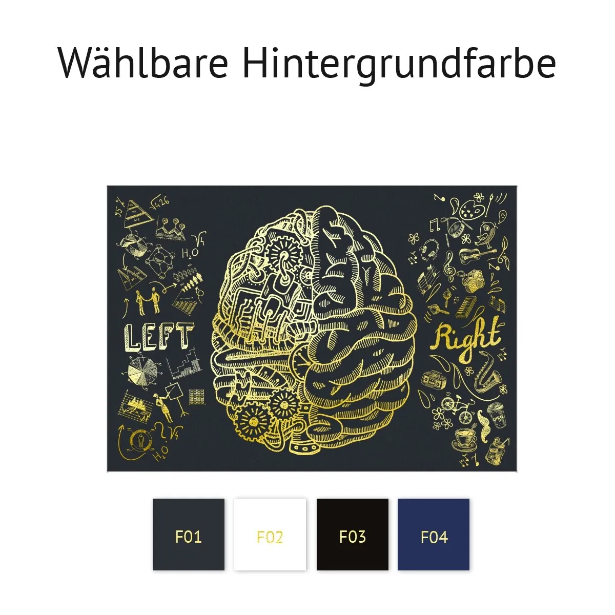 Kunstdruck Poster mit Heißfolienprägung - Brain