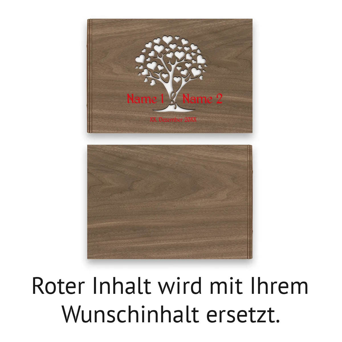 Personalisiertes Hochzeit Gästebuch A4 - Herzbaum