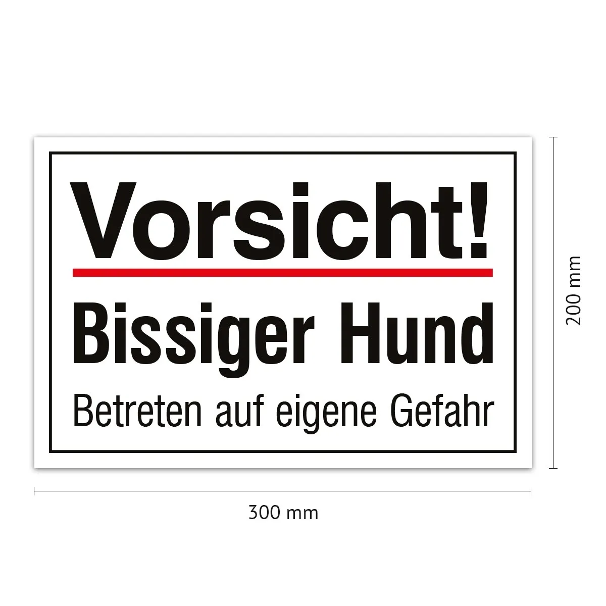 Aluverbund Schild - Bissiger Hund