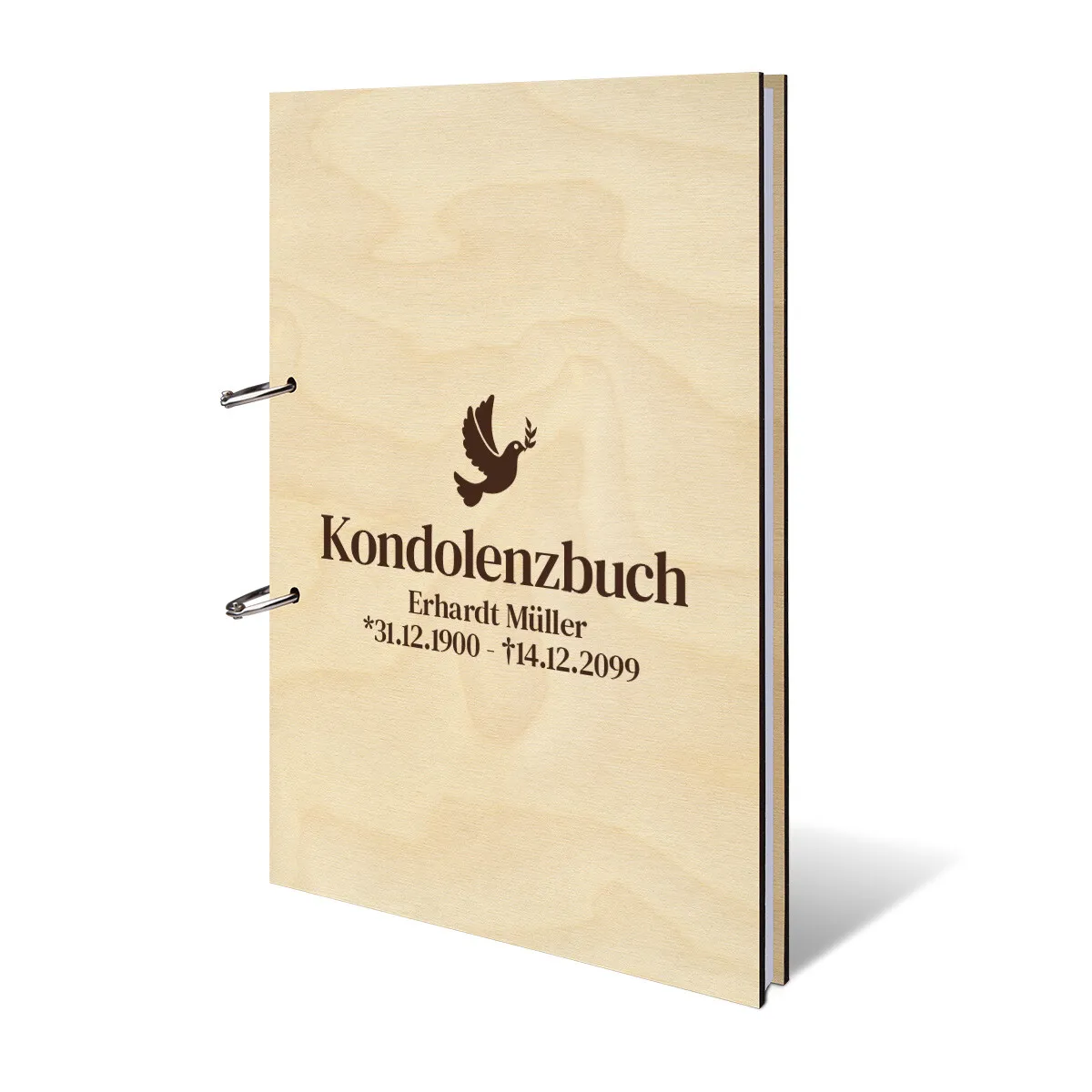 Personalisiertes Kondolenzbuch A4 - Friedenstaube