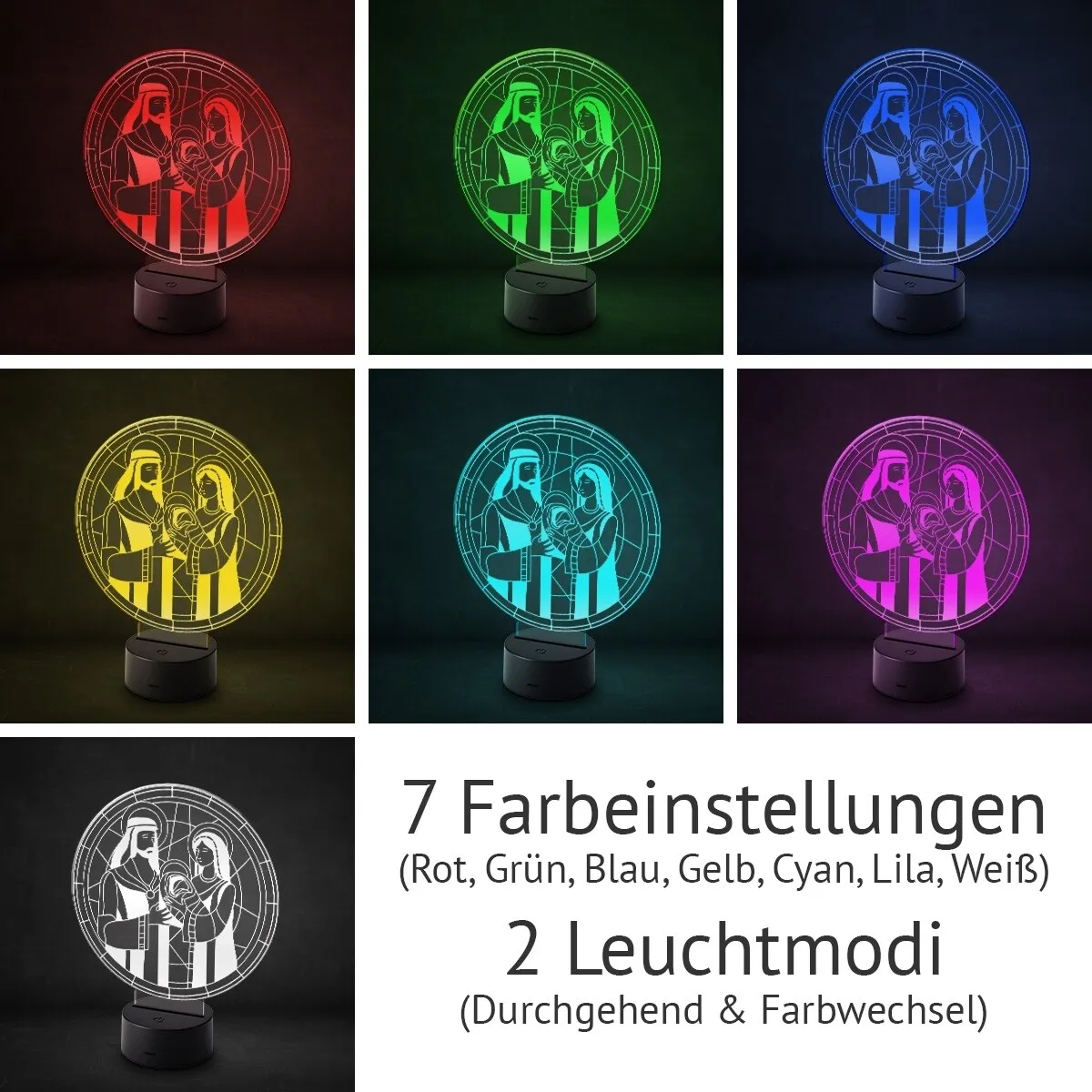 Acrylglasschild LED-Lampe - Weihnachtskrippe