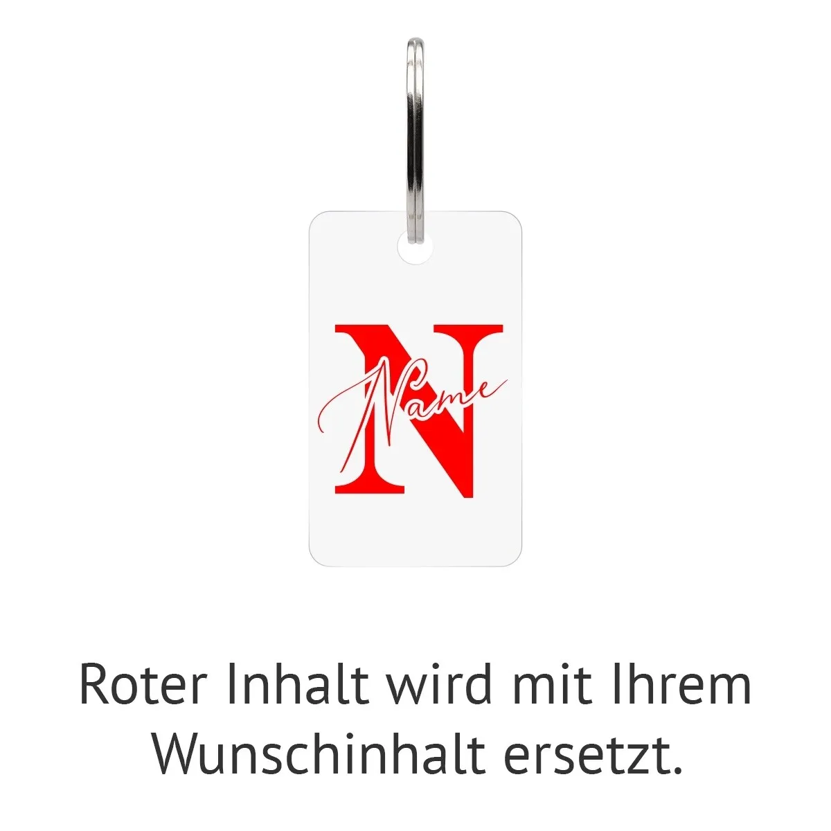 Personalisierter Acrylglas Schlüsselanhänger als Rechteck - Elegante Initialen