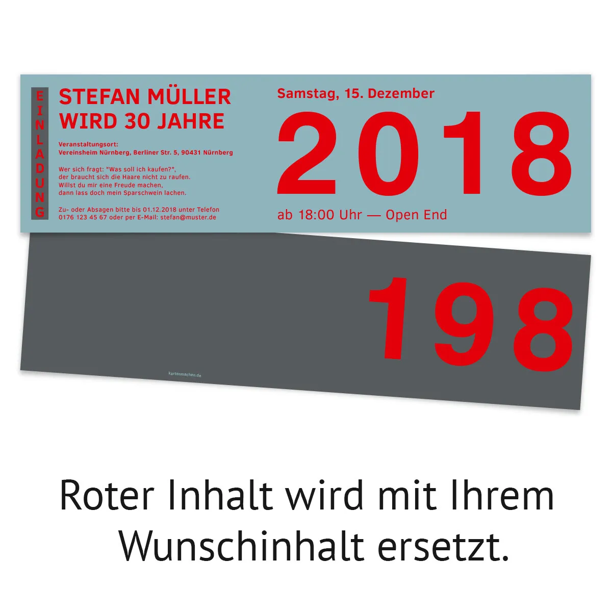 Runder Geburtstag 30 Jahre Einladungen - Jahrzehnt Sprung