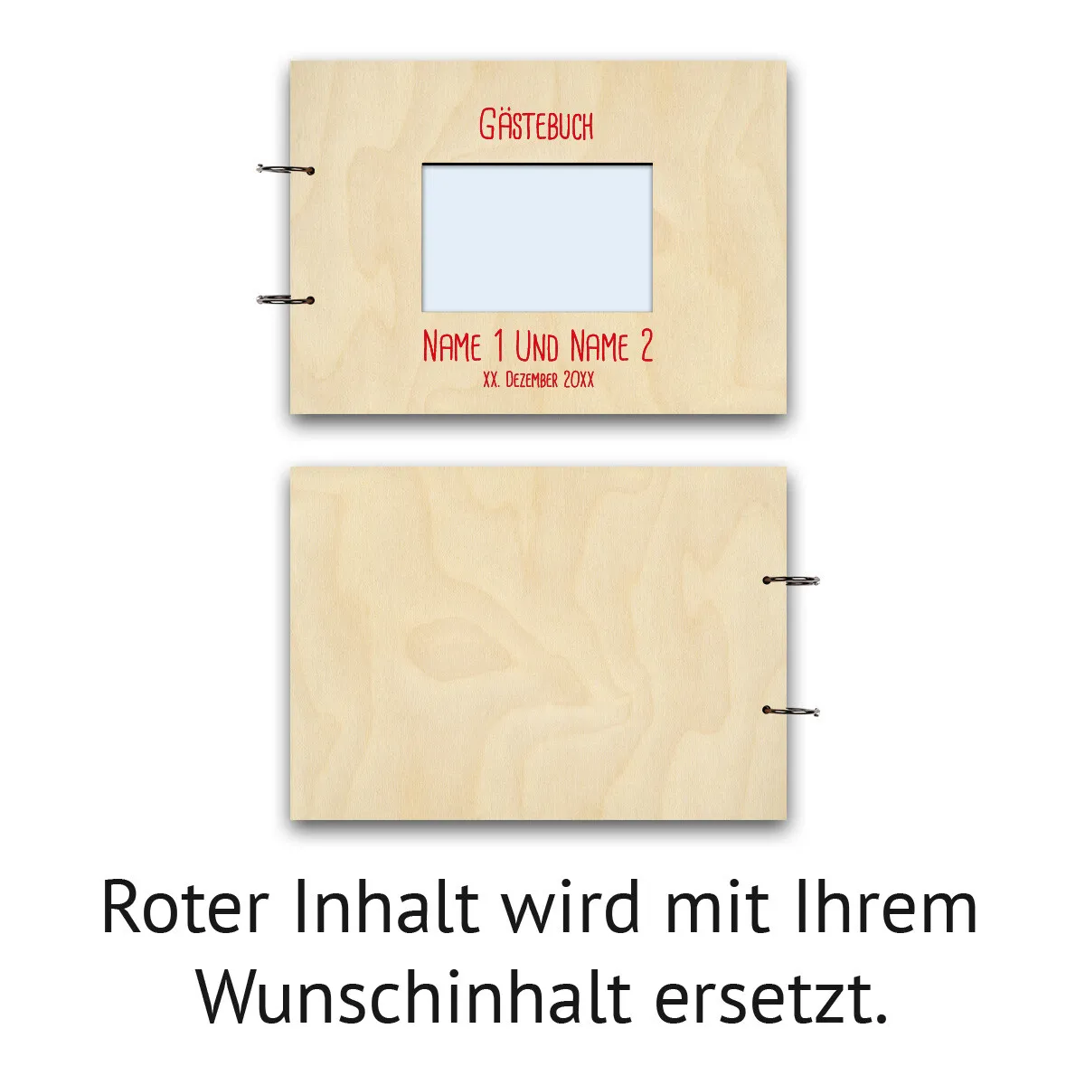 Personalisiertes Hochzeit Gästebuch A4 - Rechteck