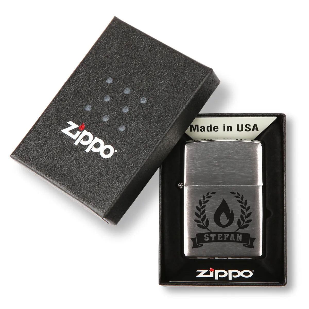 Zippo Sturmfeuerzeug Chrom - Lorbeerkranz