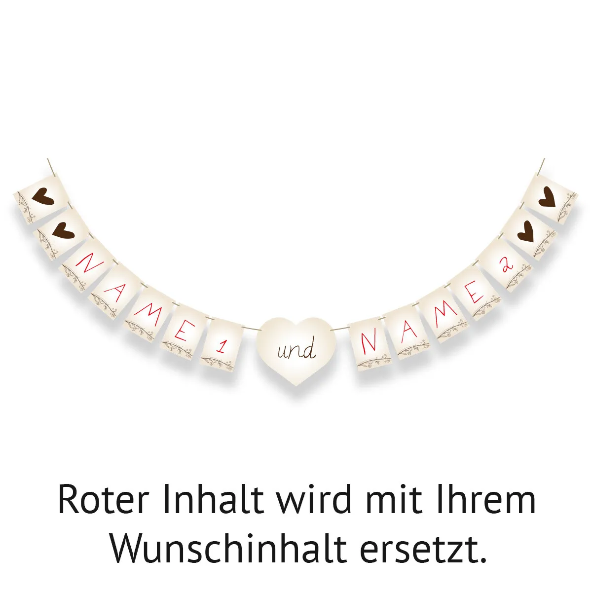 Hochzeit Wimpelkette - Liebesbaum