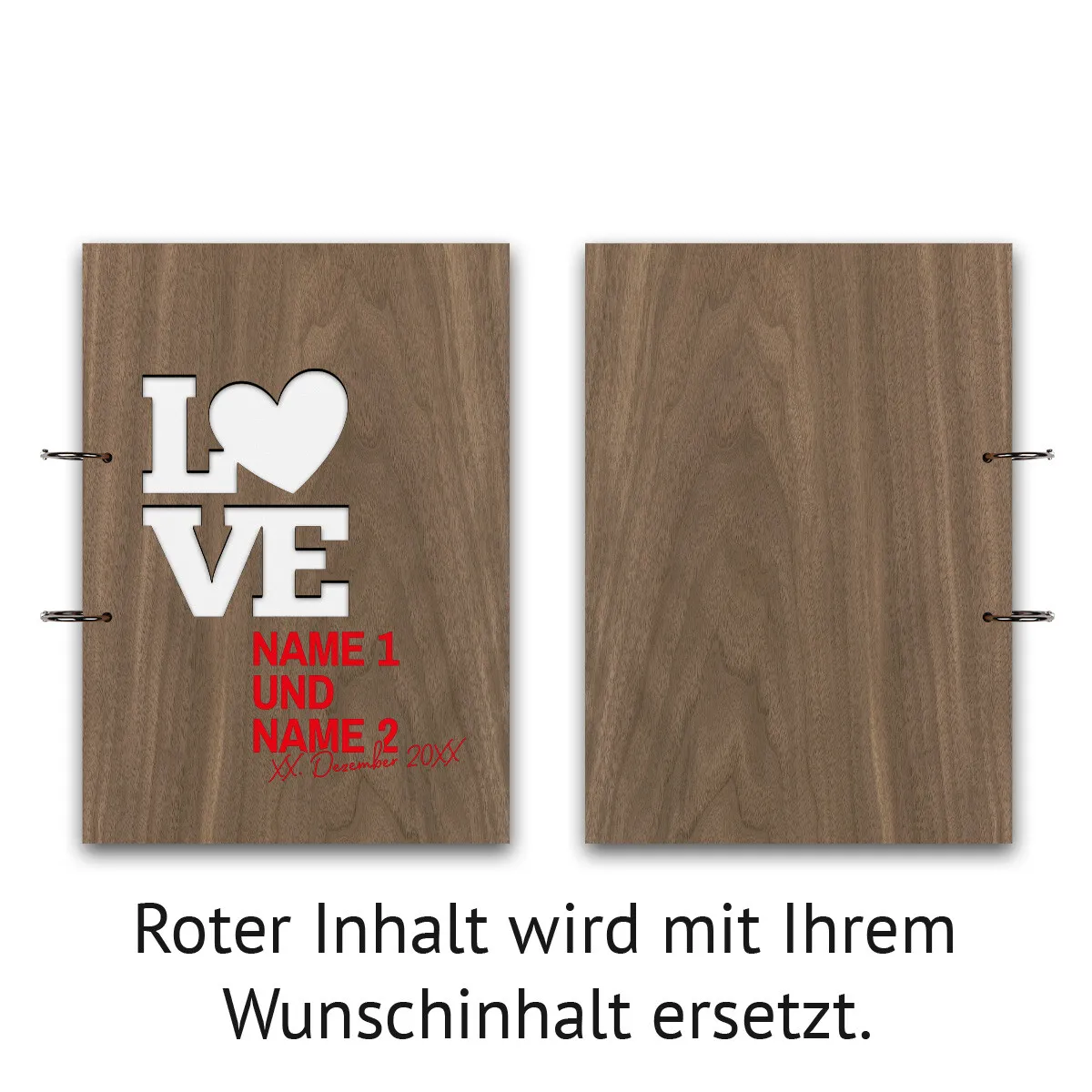 Personalisiertes Hochzeit Gästebuch A4 - Love