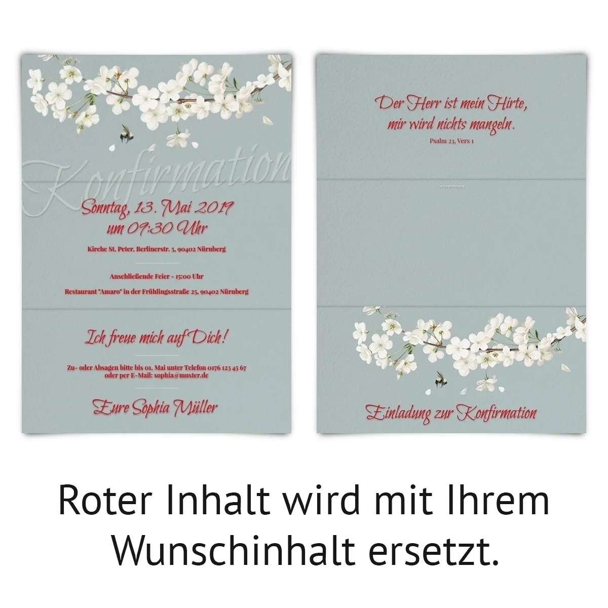 Konfirmation Einladungskarten - Frühlingsblüten