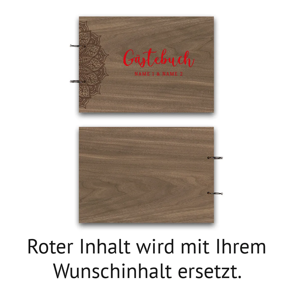 Personalisiertes Hochzeit Gästebuch A4 - Mandala