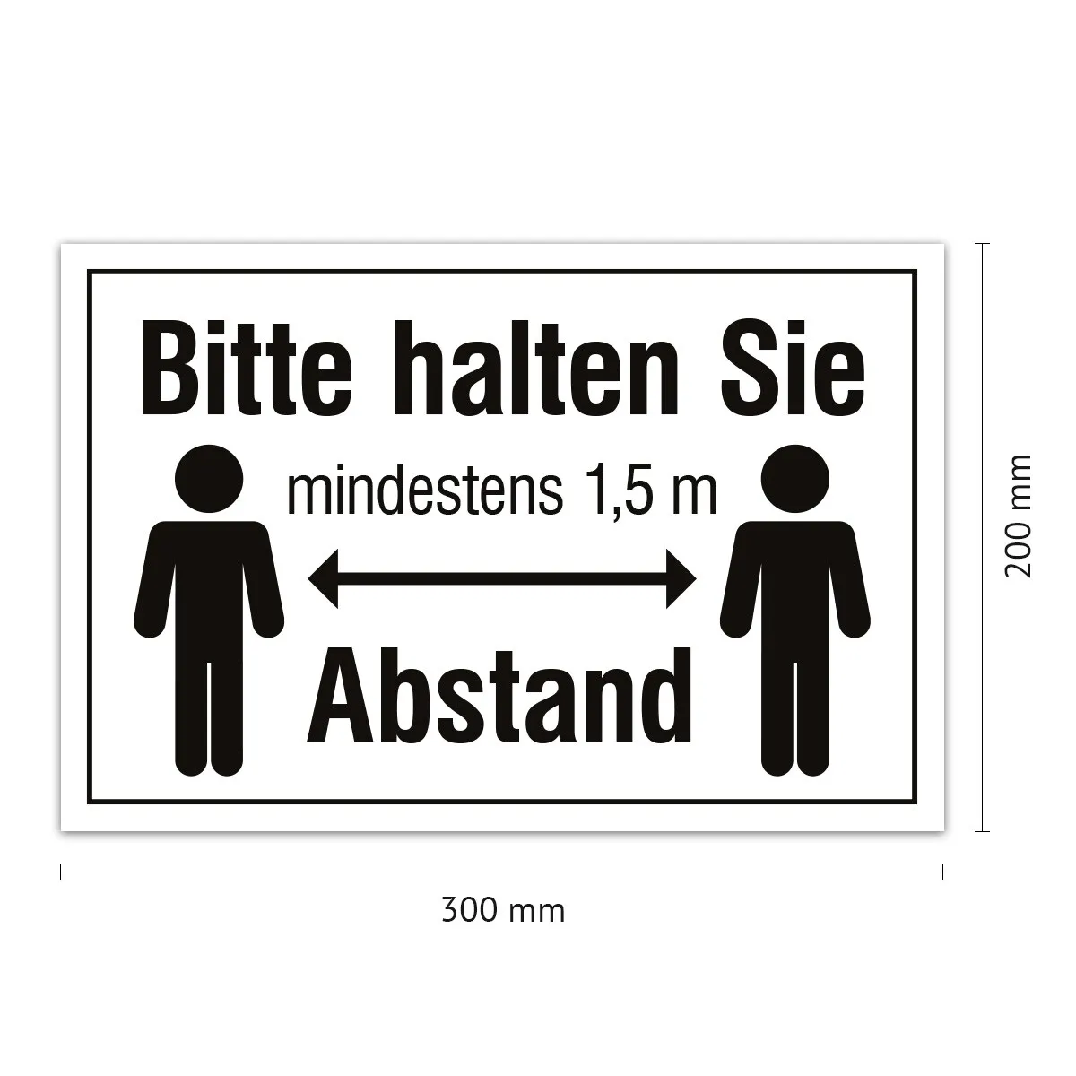 Aluverbund Schild - Abstand halten