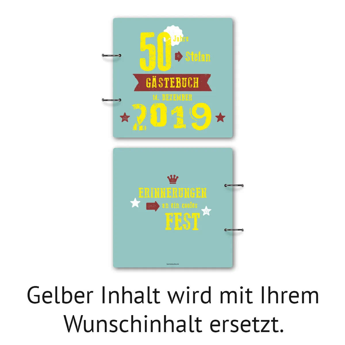 Personalisiertes Geburtstag Gästebuch 50 Jahre - Retro Geburtsjahr