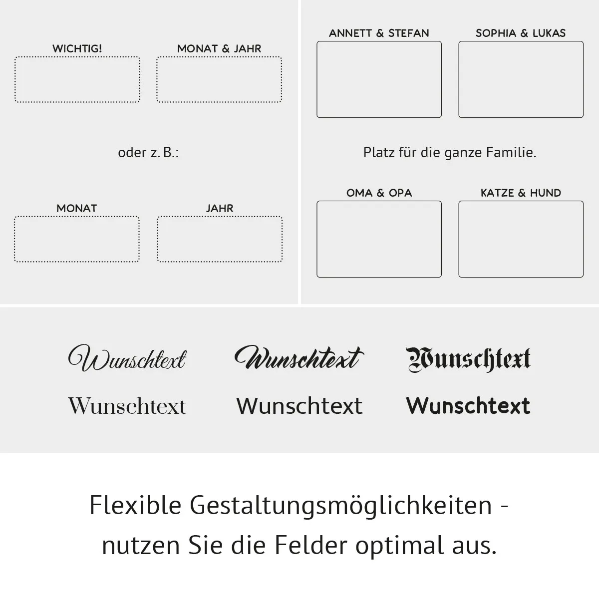 Personalisierter Acrylglas Kalender - Monatsplaner