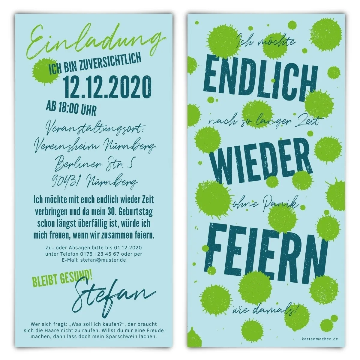 Geburtstag Einladungskarten - Endlich wieder feiern