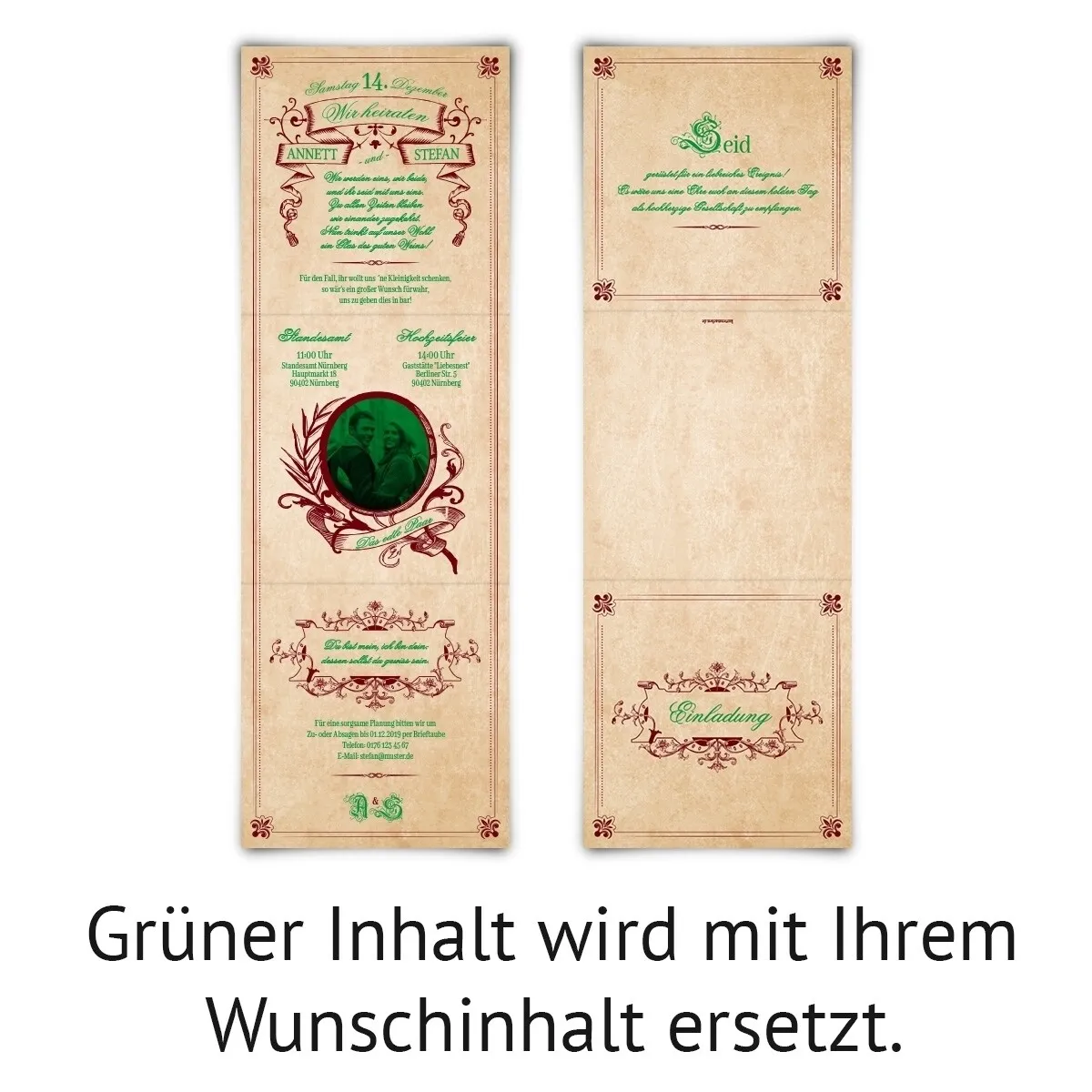 Hochzeitseinladungen - Mittelalter Vintage