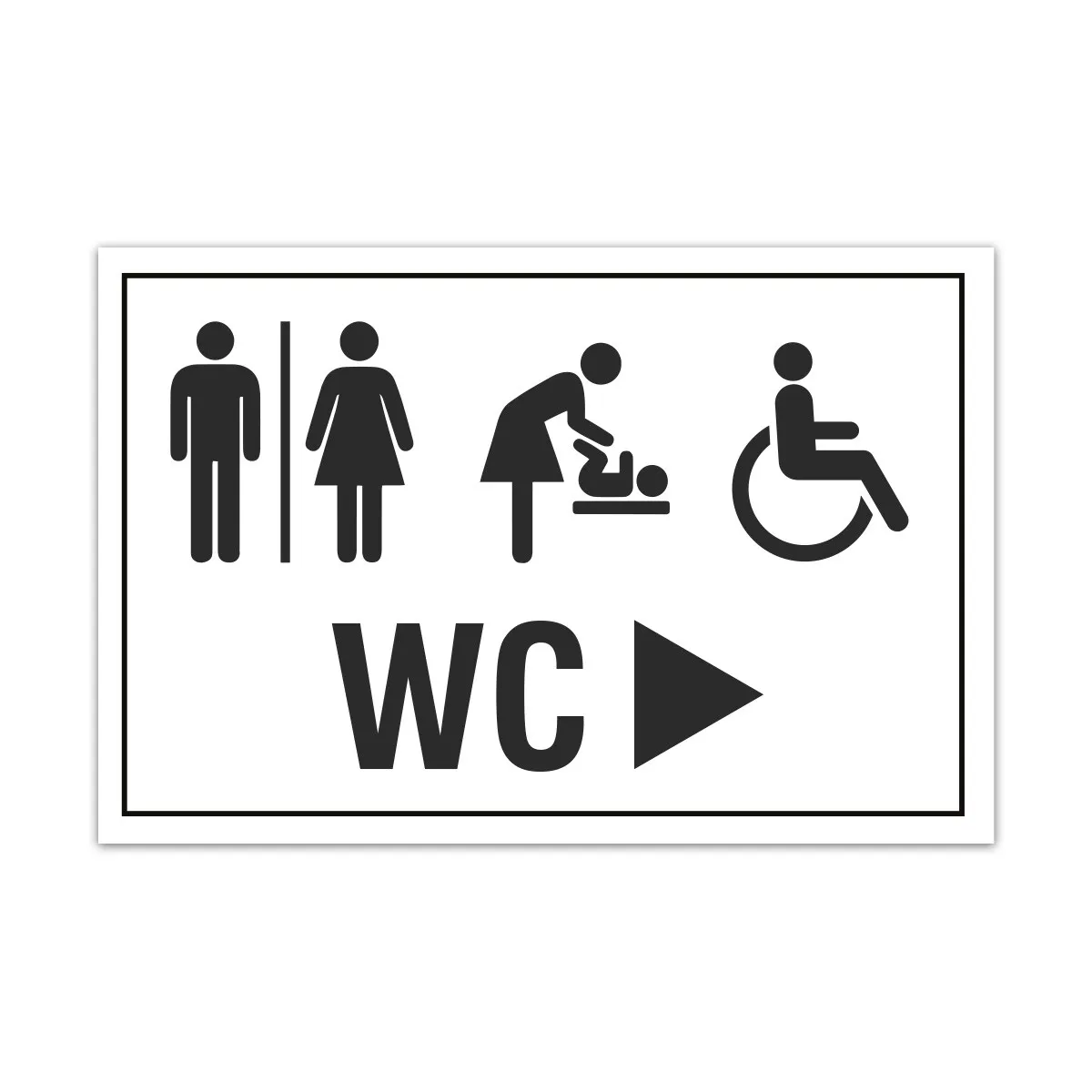 Aluverbund Schild - WC Wickeltisch Behinderte rechts