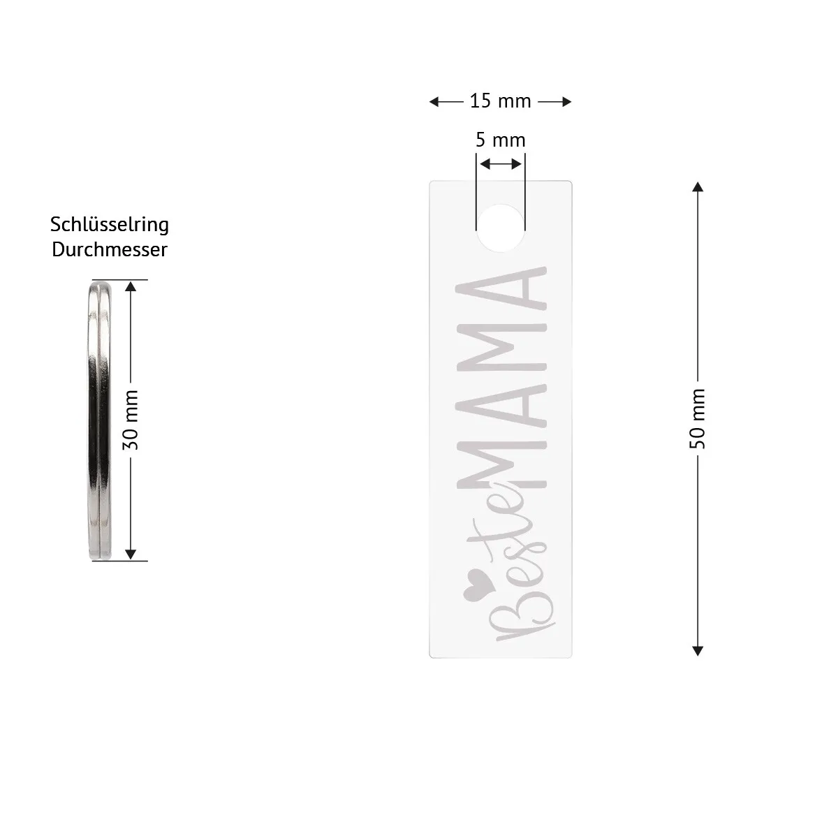 Acrylglas Stick Schlüsselanhänger - Beste Mama