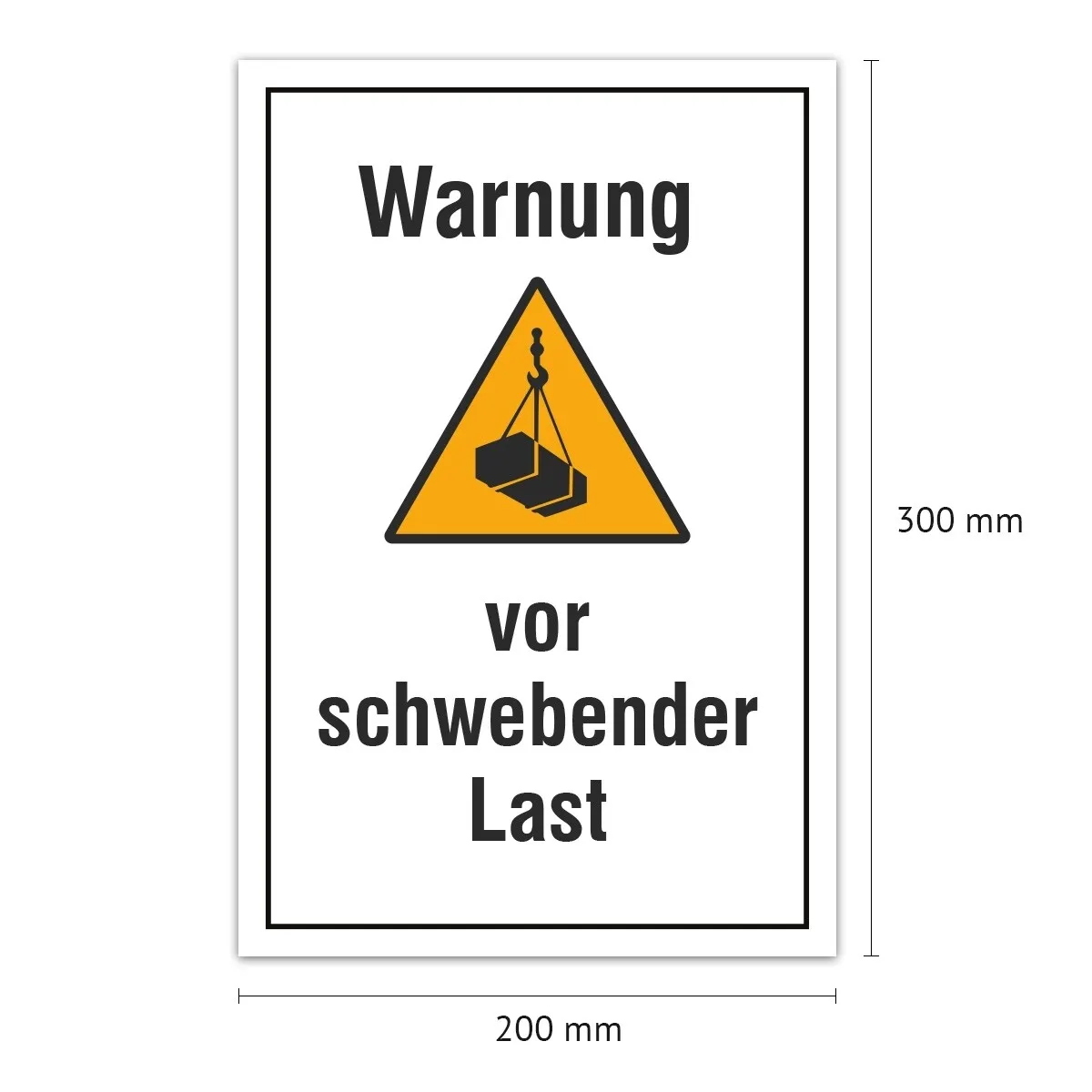 Aluverbund Schild - Warnung schwebende Last