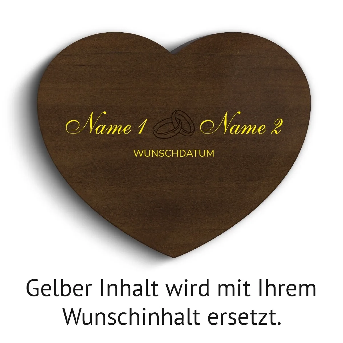 Hochzeit Herz Ringbox Kebony Holz - Ringe