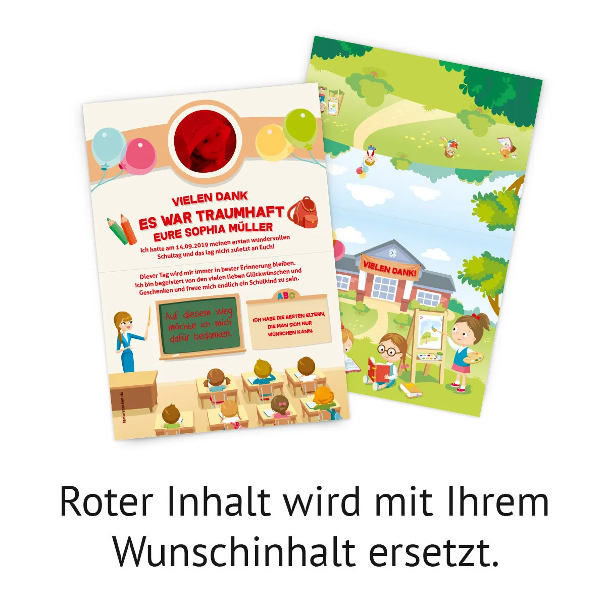 Dankeskarten zur Einschulung - Klassenzimmer