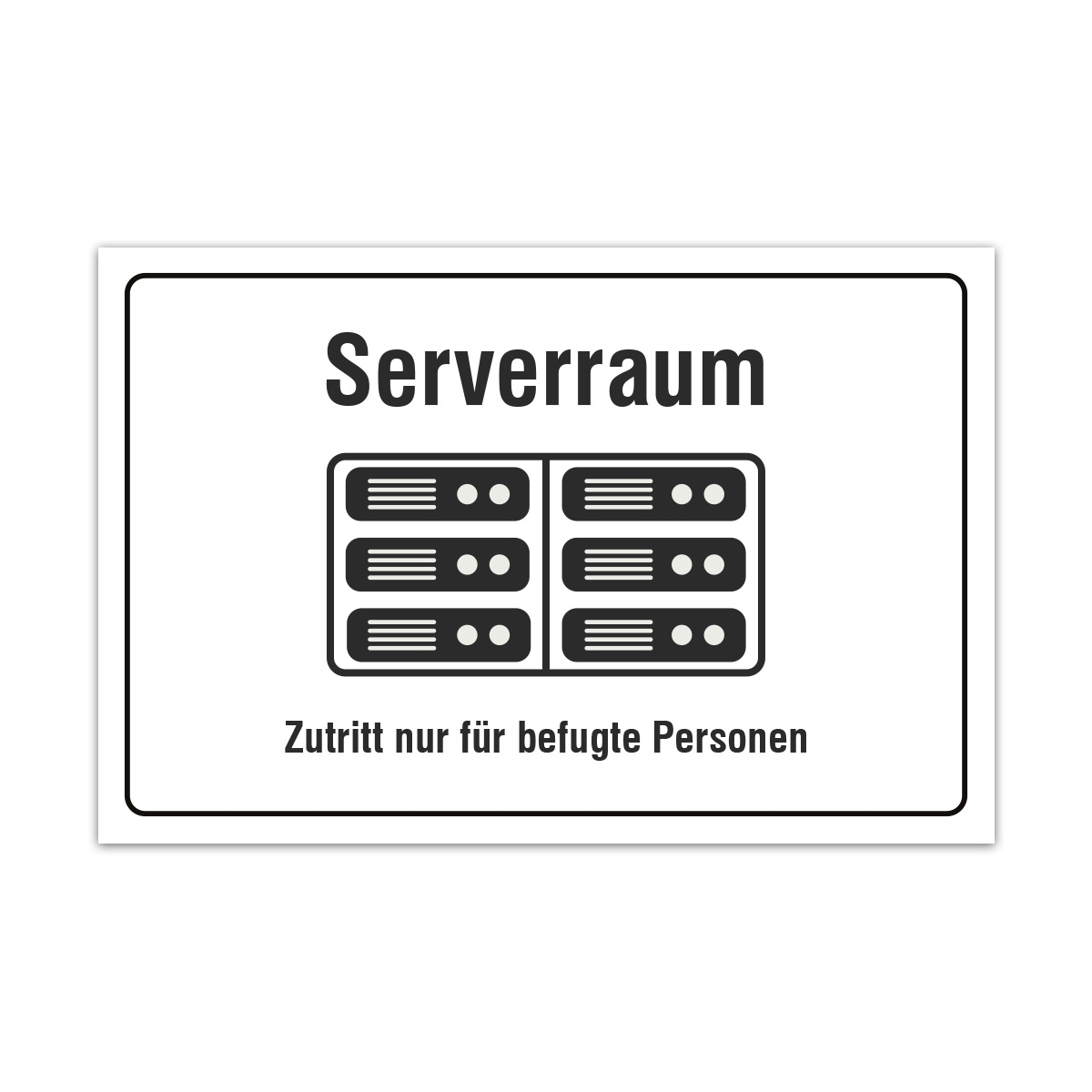 Aluverbund Schild - Serverraum