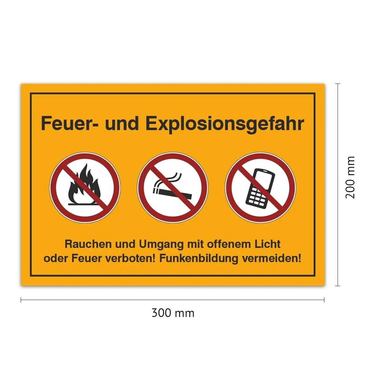 Aluverbund Schild - Feuer- und Explosionsgefahr