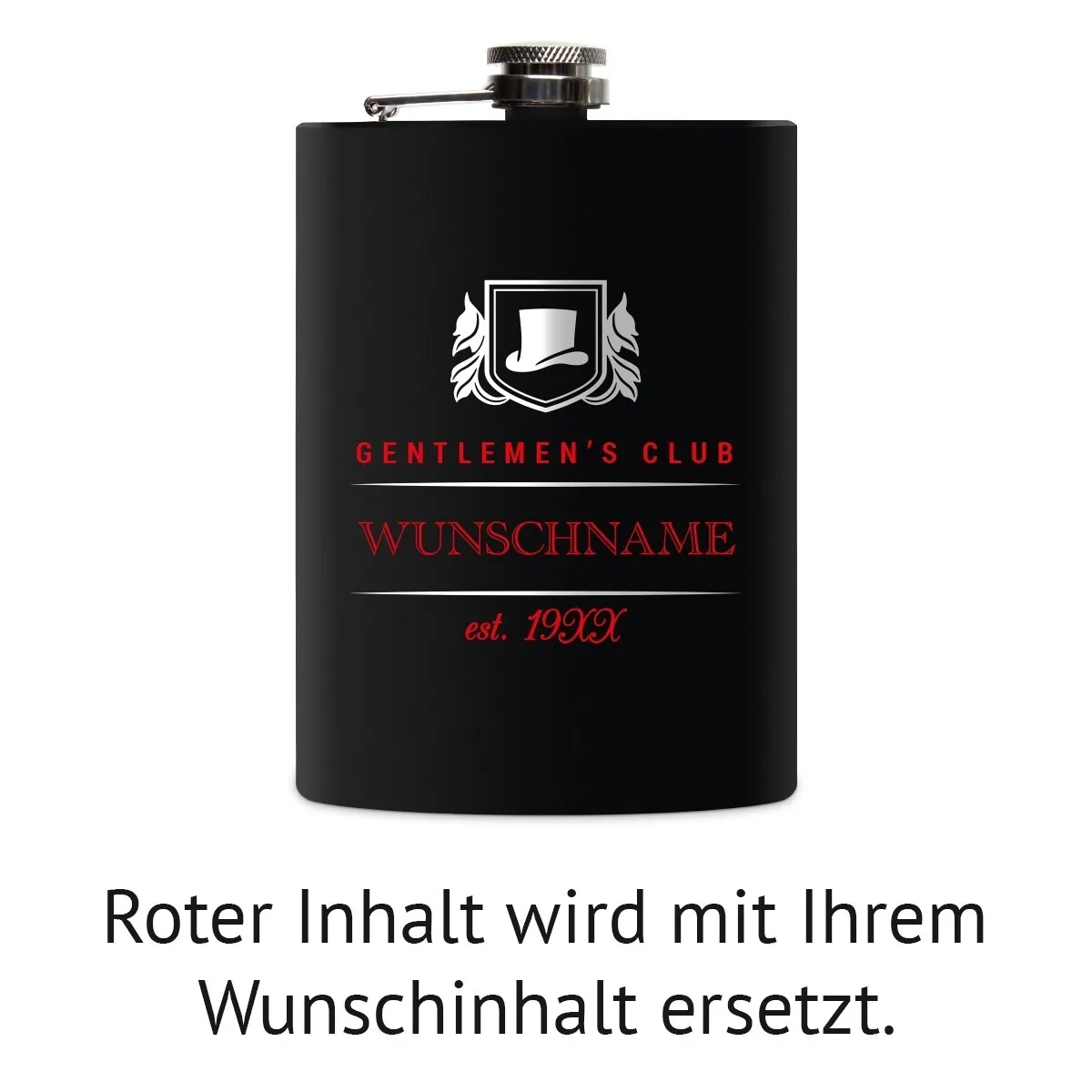 Flachmann 237 ml Schwarz Matt - Gentlemen's Club