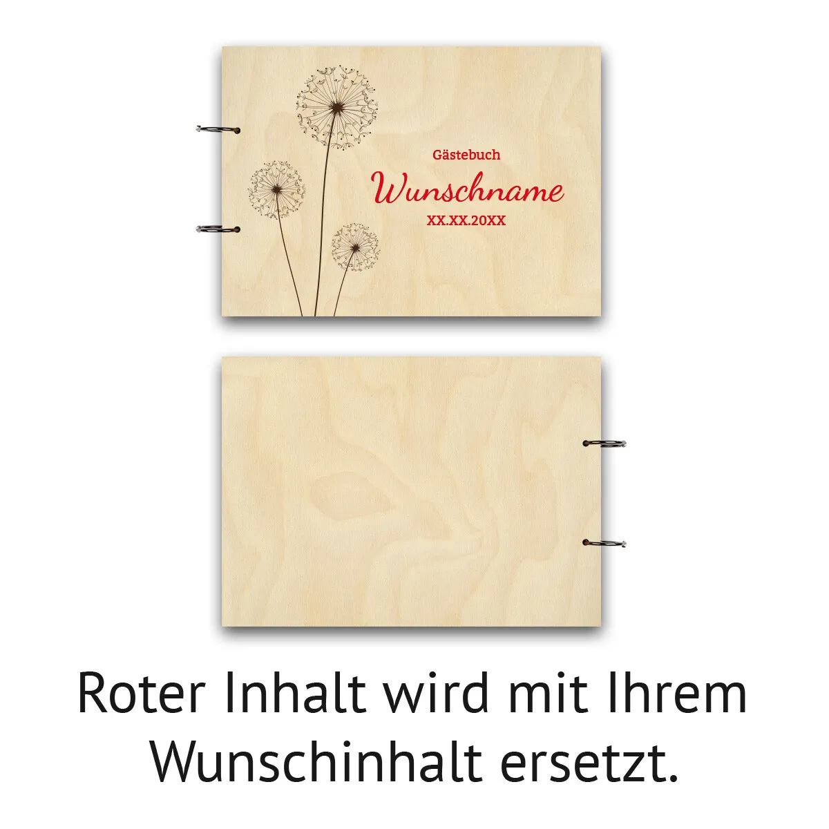 Personalisiertes Fotoalbum Kondolenzbuch A4 - Pusteblume