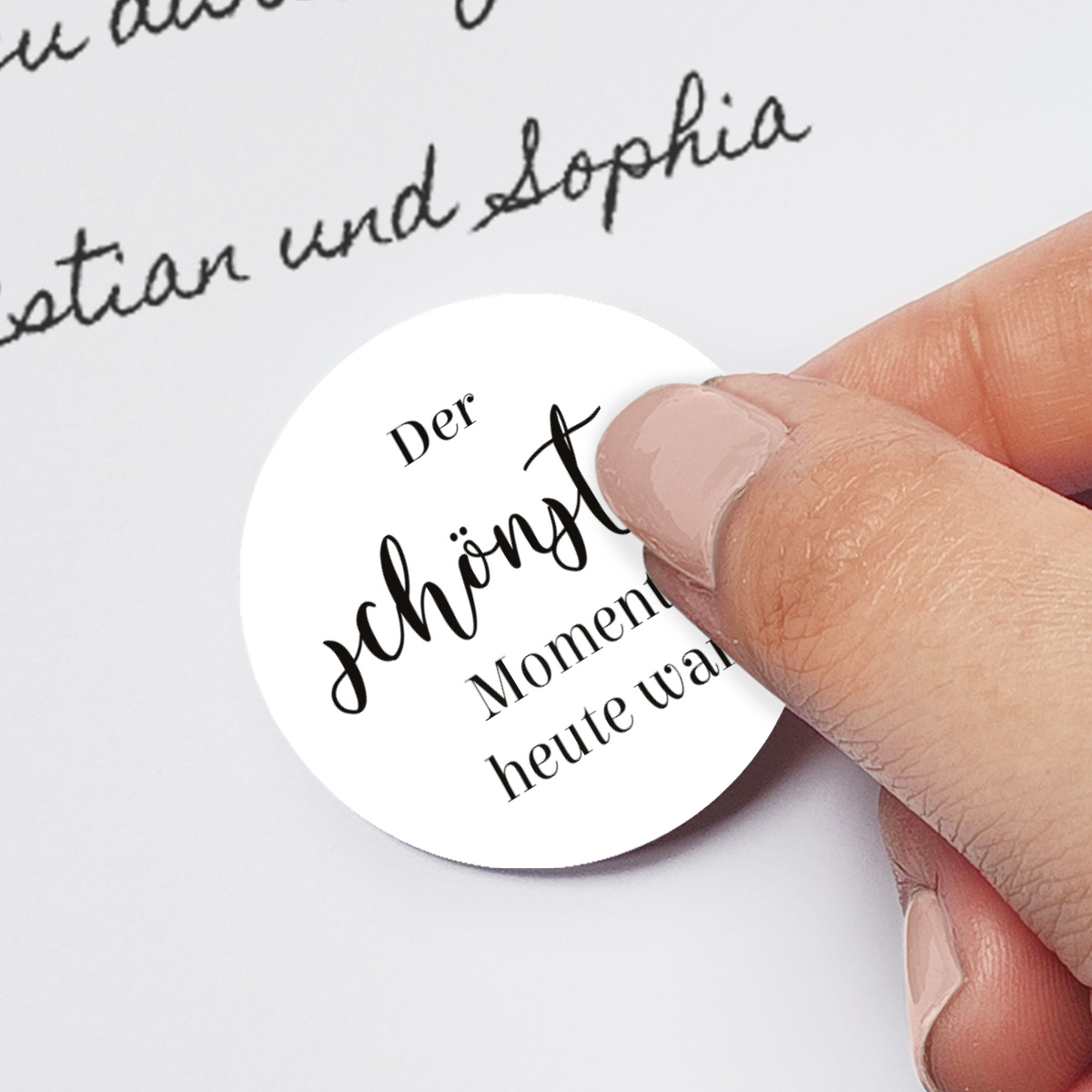 Hochzeit Gästebuch Sticker 40 Fragen - Weiß