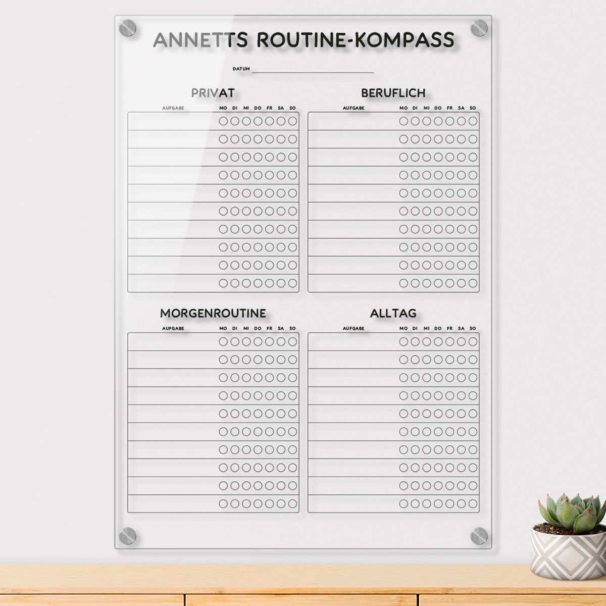 Personalisierter Acrylglas Kalender - Habit Tracker