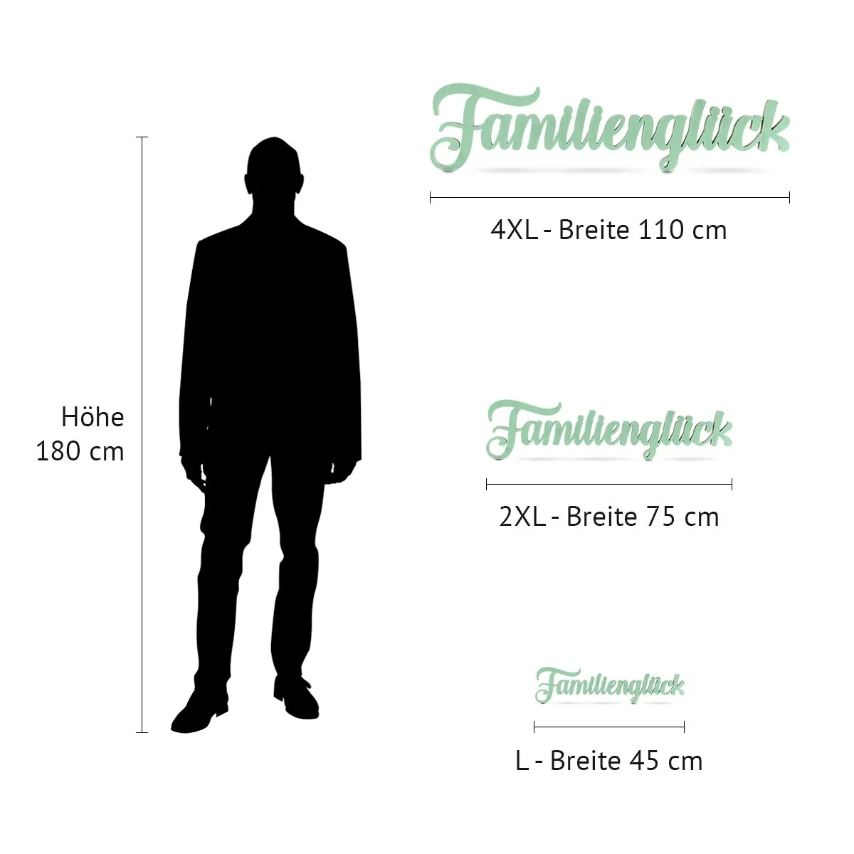 Holz Schriftzug Deko - Familienglück