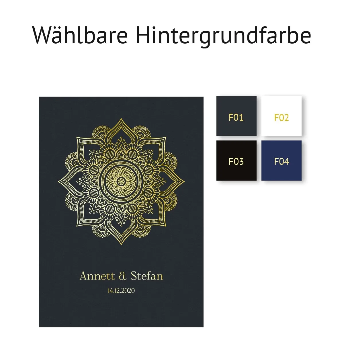 Personalisiertes Kunstdruck Poster mit Heißfolienprägung - Mandala