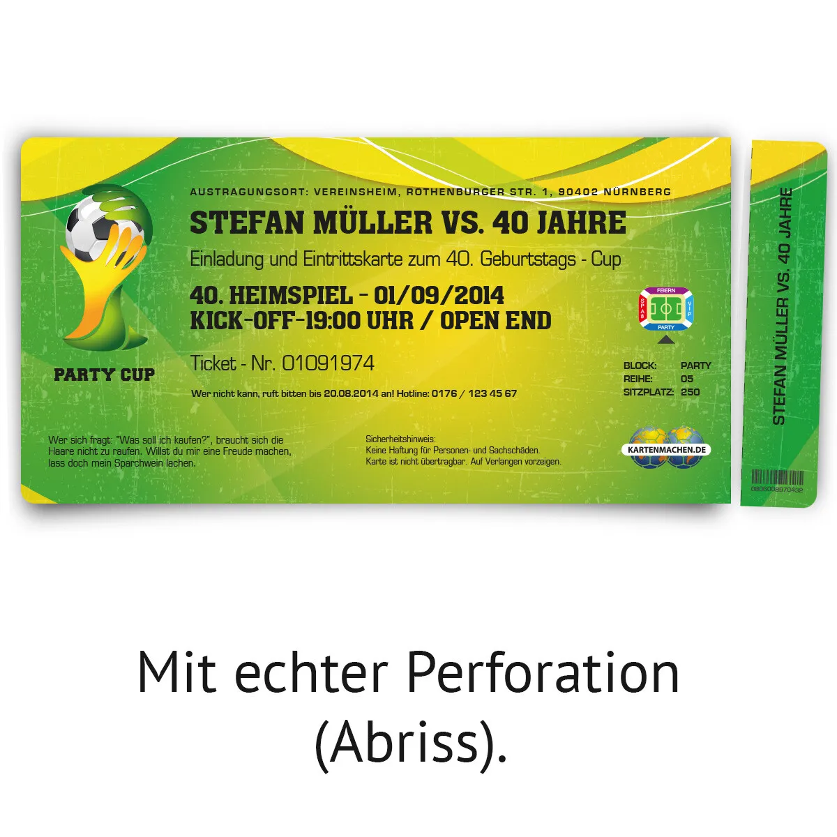 Einladung als Fussballticket - Brazil