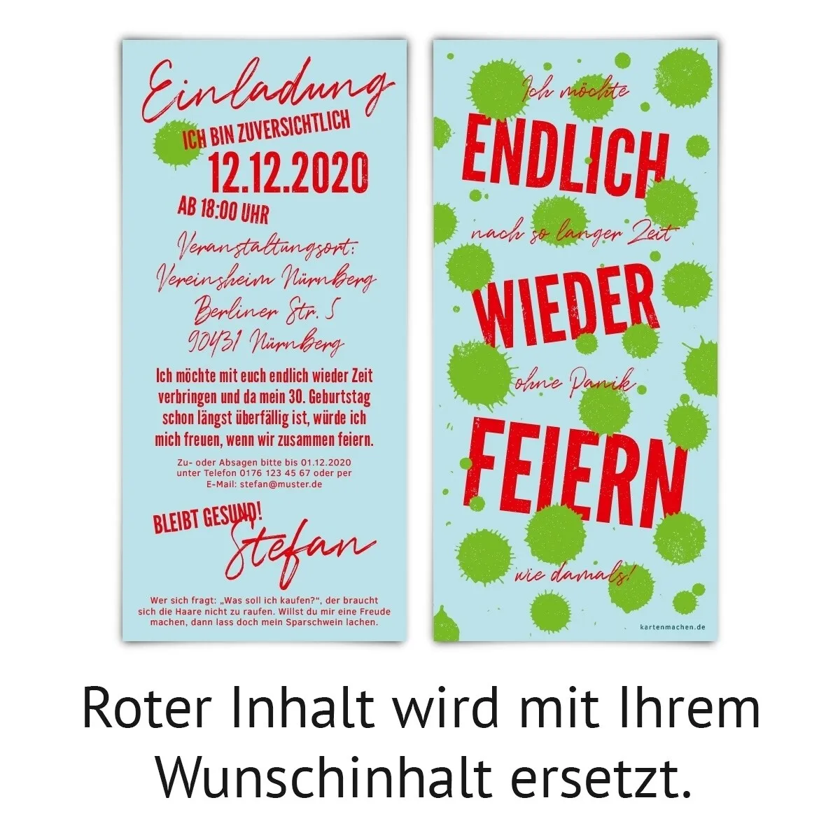 Geburtstag Einladungskarten - Endlich wieder feiern