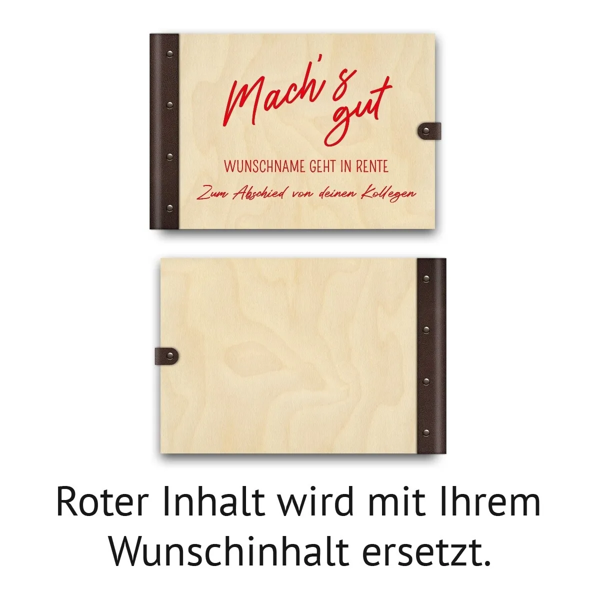 Personalisiertes Abschied Gästebuch A4 - Mach's Gut