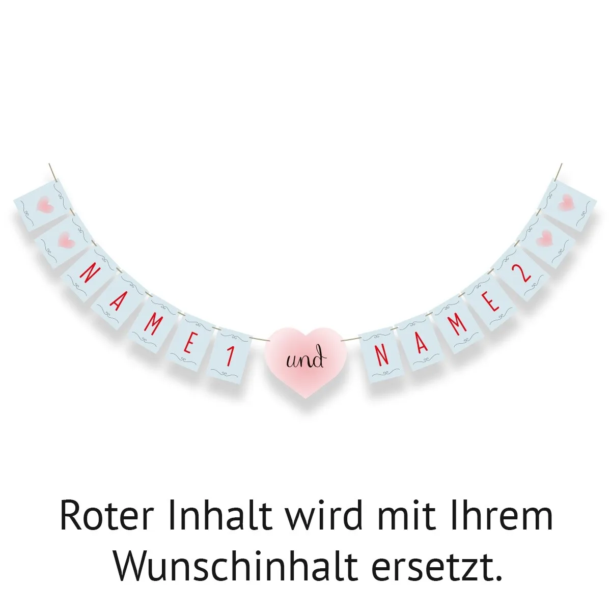 Hochzeit Wimpelkette - Küssendes Paar