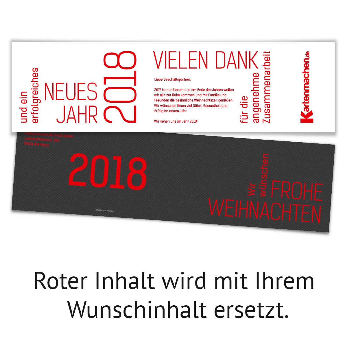 Weihnachtskarten Geschäftlich - Gestreifte Wortwolke