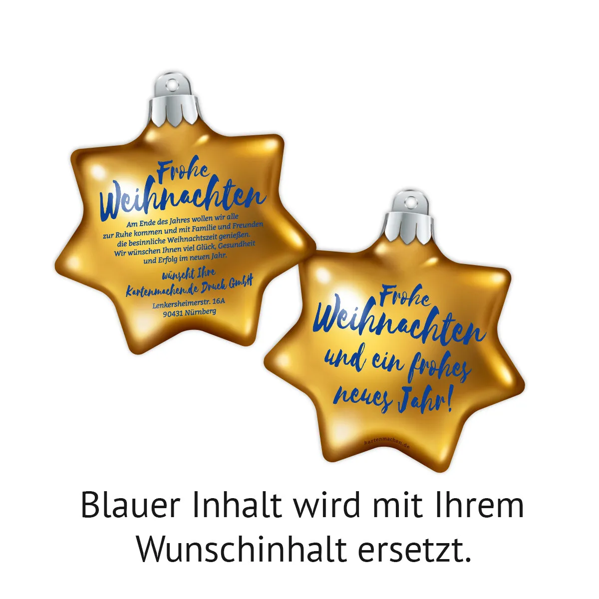 Lasergeschnittene Firmen Weihnachtskarten - Weihnachtsstern Fotoreal in Gold