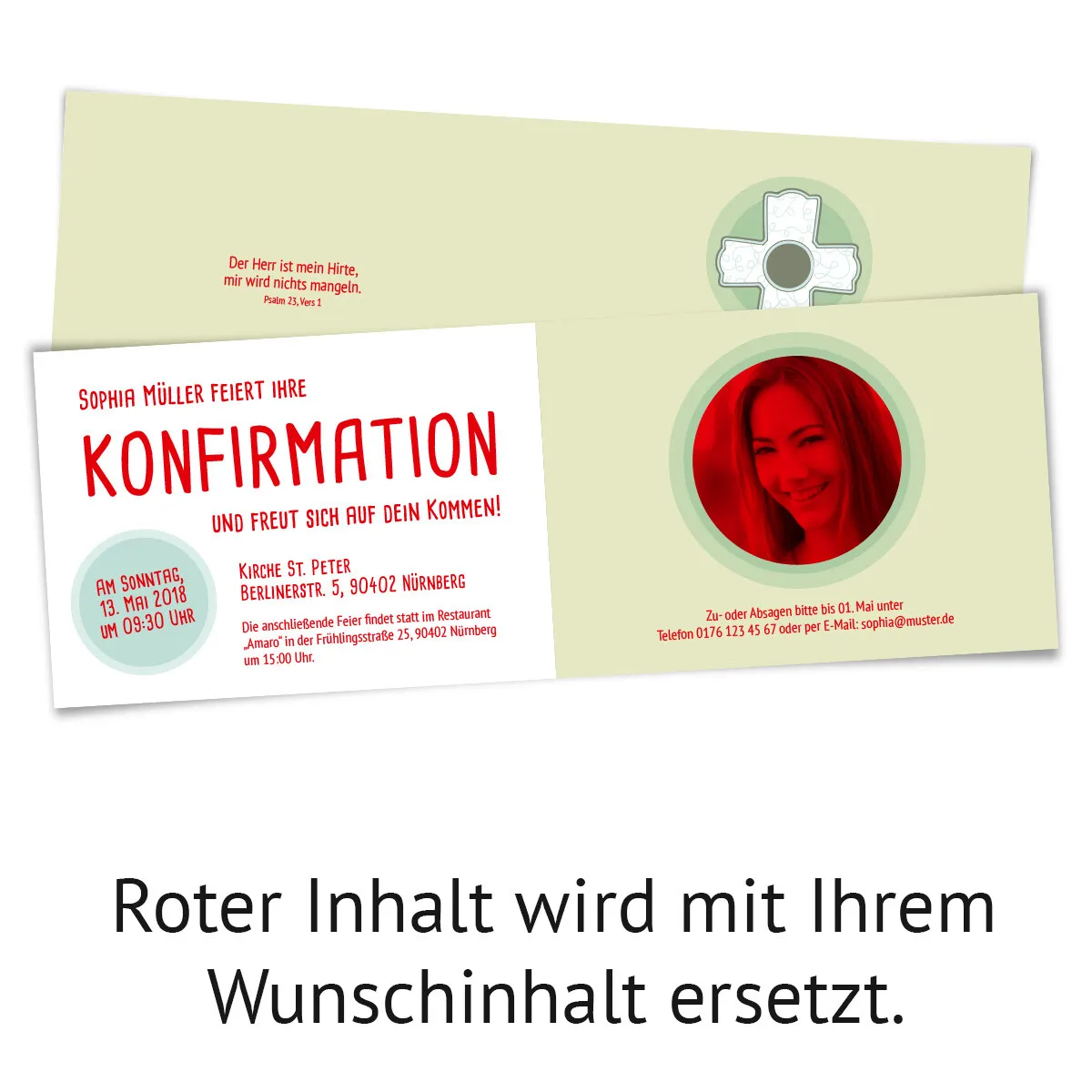 Konfirmation Einladungskarten - Schützendes Kreuz