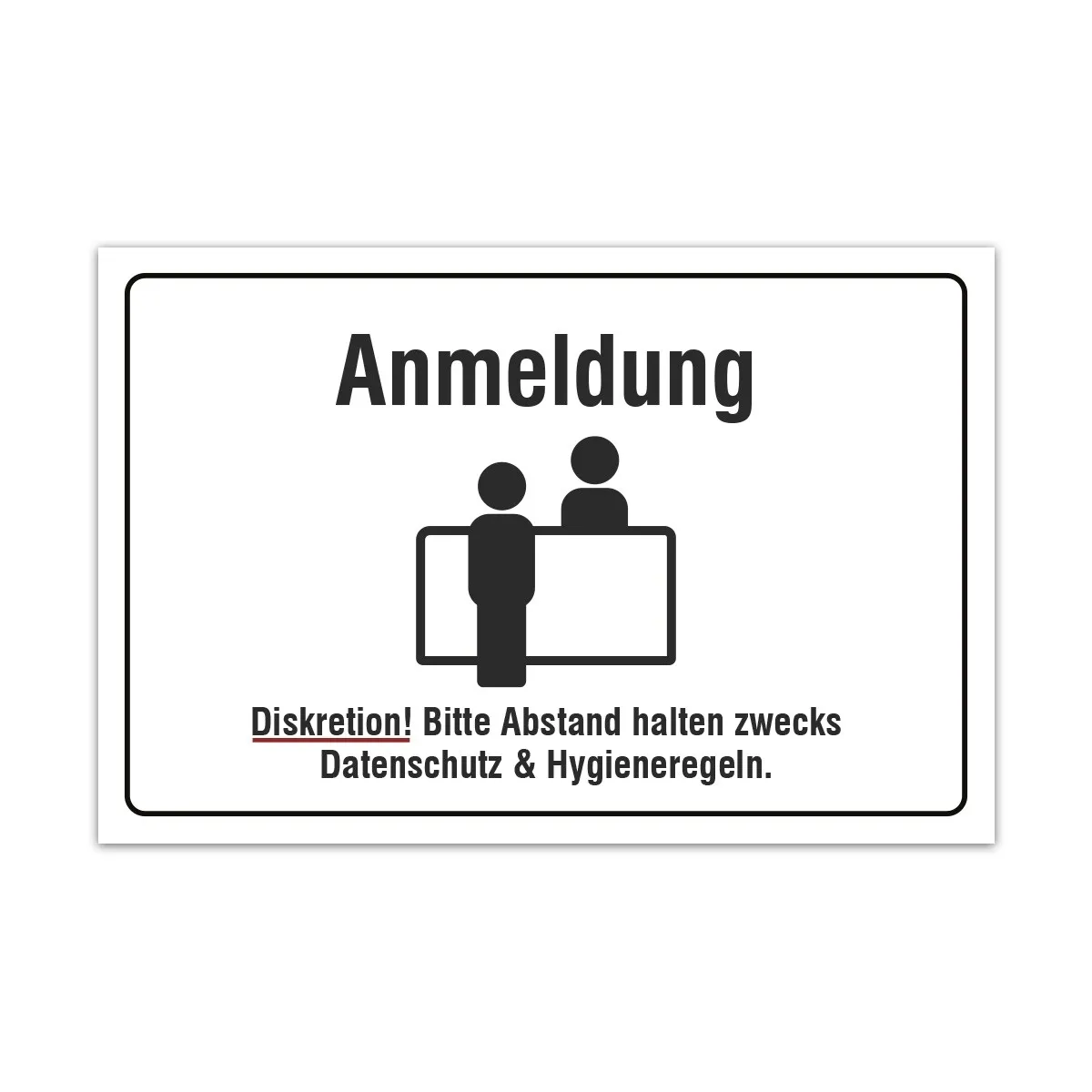 Aluverbund Schild - Anmeldung