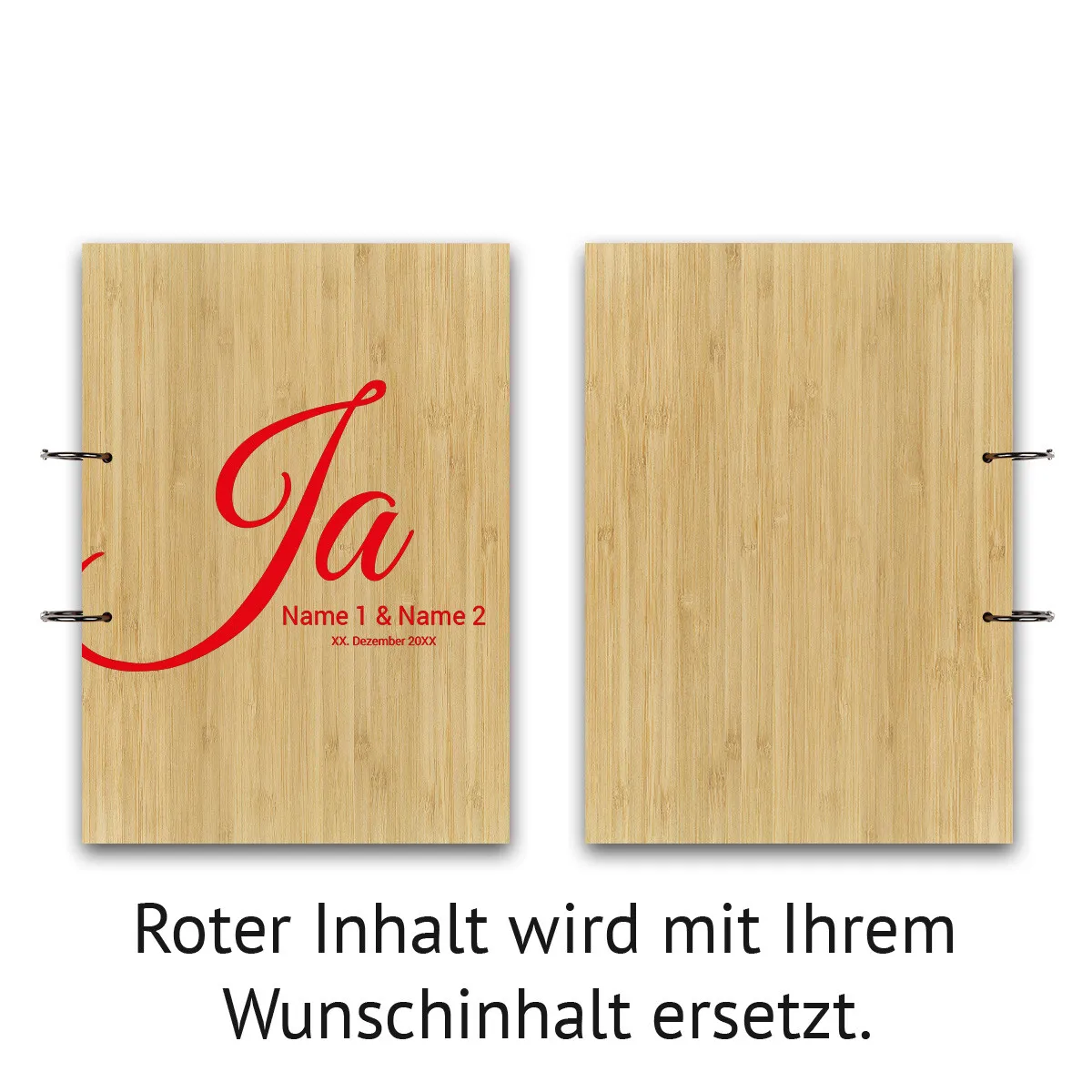 Personalisiertes Hochzeit Gästebuch A4 - Ja