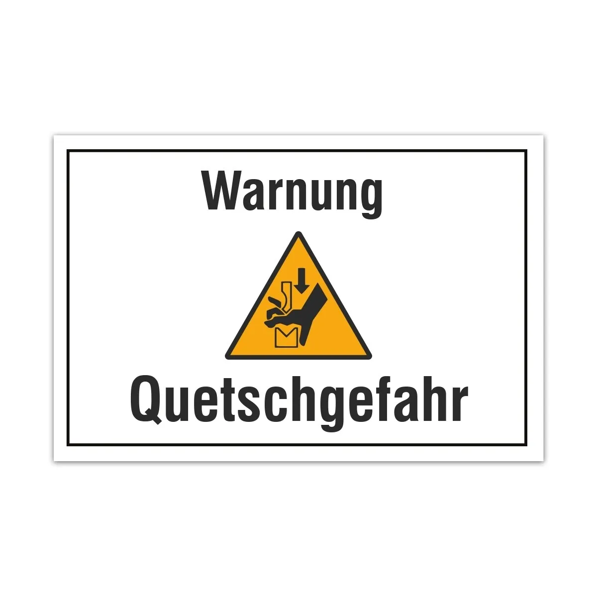 Aluverbund Schild - Quetschgefahr