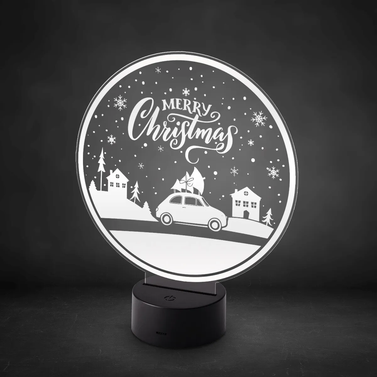 Acrylglasschild LED-Lampe - Schneekugel