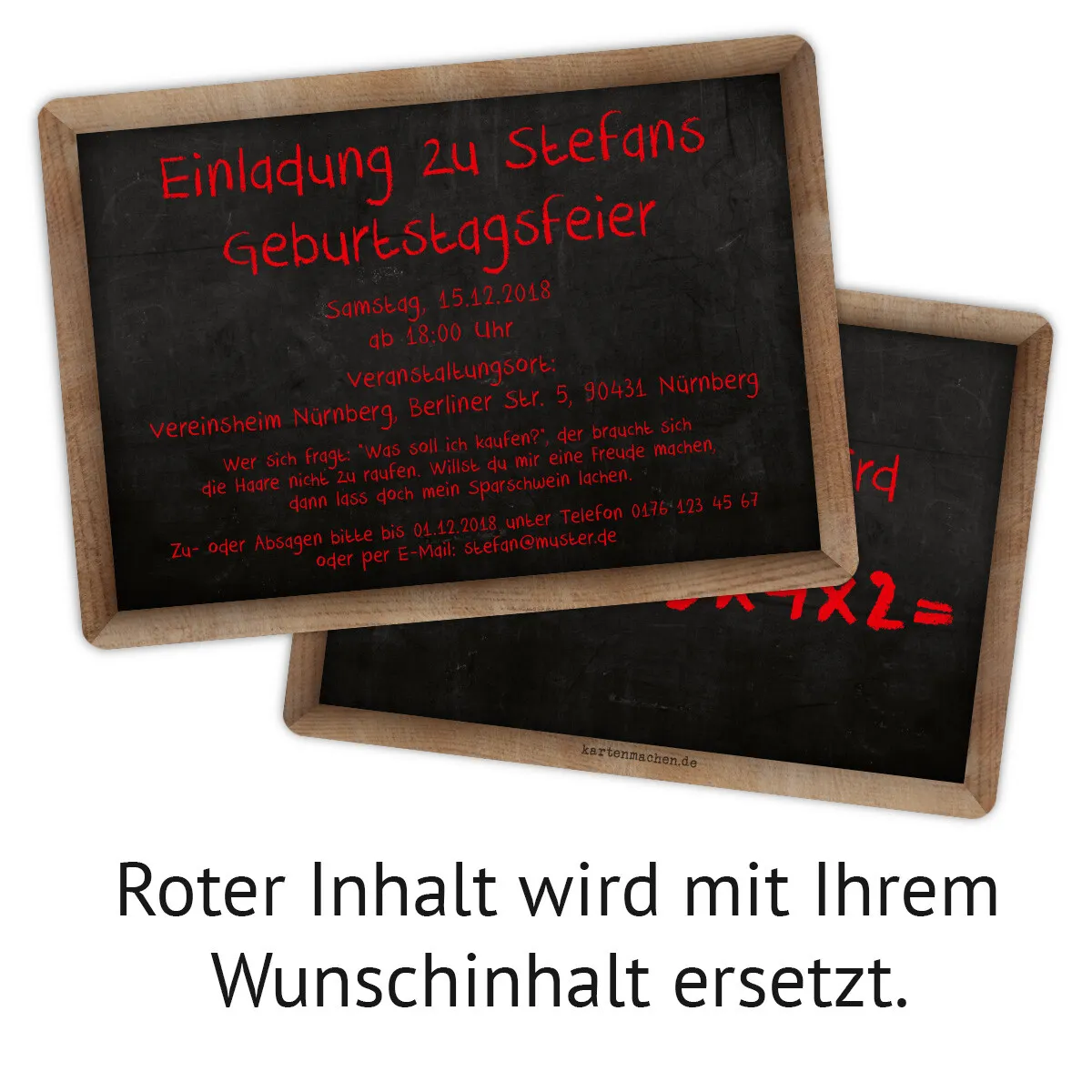 Einladungen runder Geburtstag 60 Jahre - Rechenaufgabe