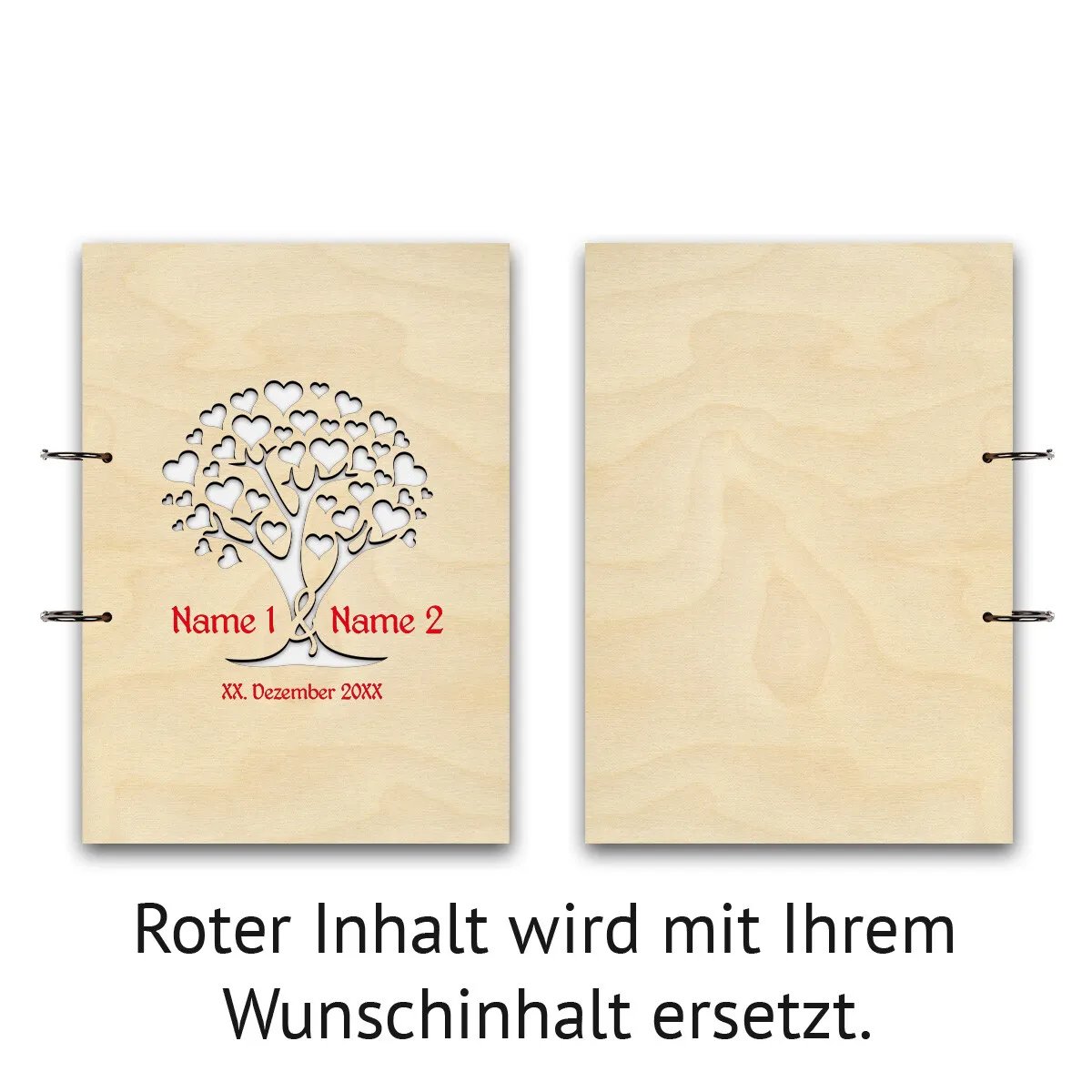 Personalisiertes Hochzeit Gästebuch A4 - Herzbaum