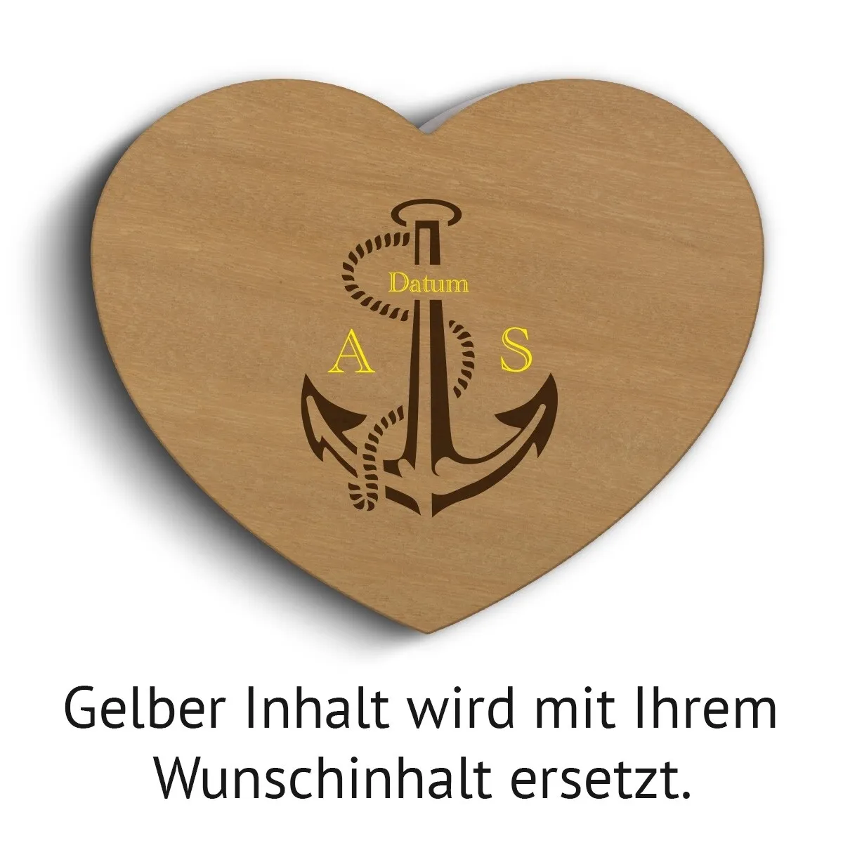 Hochzeit Herz Ringbox Garapa Holz - Anker