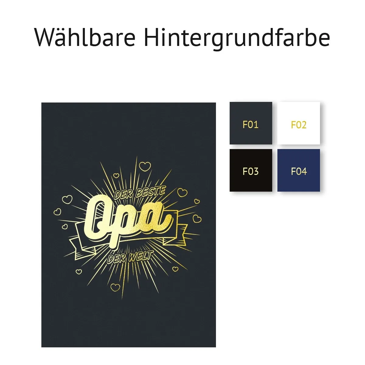 Kunstdruck Poster mit Heißfolienprägung - der Beste Opa der Welt